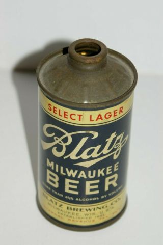 Blatz Select Lager Low Profile Cone Top Beer Can Milwaukee Wis.