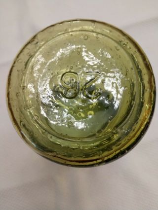Yellow Green Mason Jar 1858 Pint loaded with bubbles Gorgeous conditio 4