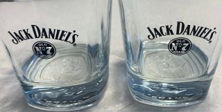 Jack Daniels Whiskey Square Tumbler Rocks Glasses Set Of 2 No 7