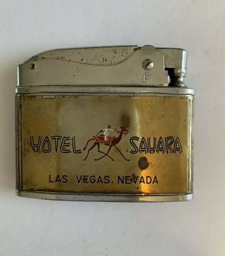 Vintage Closed Sahara Hotel Casino Las Vegas Nevada Flat Advertising Lighter