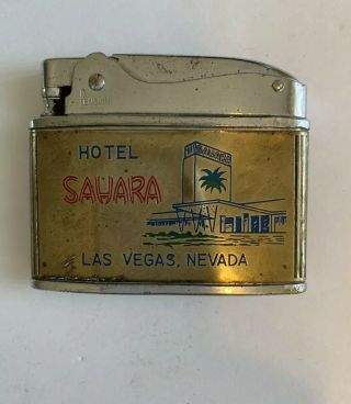 Vintage Closed Sahara Hotel Casino Las Vegas Nevada flat advertising lighter 2