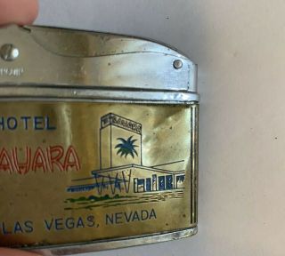 Vintage Closed Sahara Hotel Casino Las Vegas Nevada flat advertising lighter 3