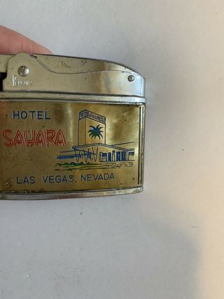 Vintage Closed Sahara Hotel Casino Las Vegas Nevada flat advertising lighter 4