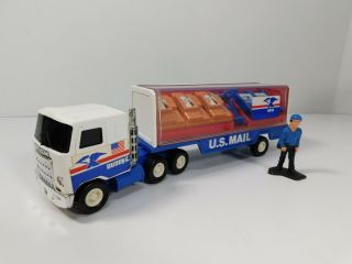 Vintage Buddy L U.  S.  Mail Mack Tractor Trailer Truck With Accessories Rare