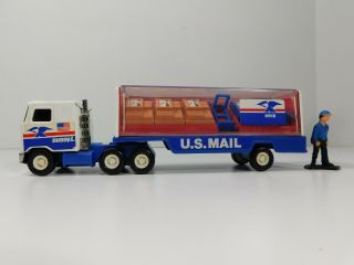 Vintage Buddy L U.  S.  Mail Mack Tractor Trailer Truck With Accessories RARE 2