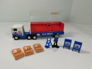 Vintage Buddy L U.  S.  Mail Mack Tractor Trailer Truck With Accessories RARE 7