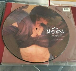 Madonna Like A Prayer 12 " Picture Disc Uk 1989,  Sticker W7539tp