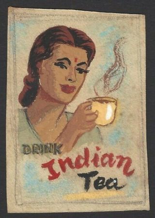 India Vintage Hand Painted Artwork Drink Indian Tea