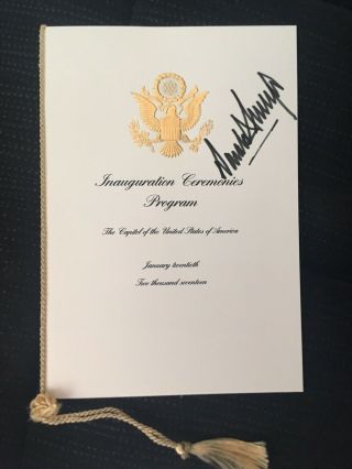 President Donald Trump Signed Inaugural Program