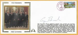 George H.  W.  Bush Autographed Gateway Stamp Envelope Simi Valley Postmark