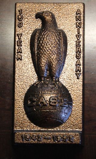 J I Case Eagle 150th Anniversary Cast Iron Doorstop Bookend Plaque Bronze Finish