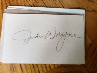 John Wayne Signed Piece Of Paper/index Card