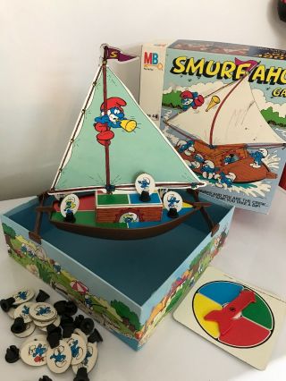 Vintage Smurf Collectible Game Set Smurf Ahoy,  All