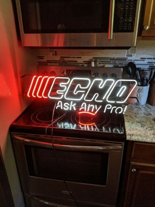 Echo Ask Any Pro Power Equipment Chain Saw Neon Sign Advertising Dealership