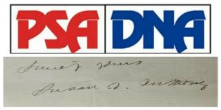 Susan B.  Anthony Signed / Autograph Psa/dna Authentic