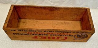 VINTAGE.  ”CHIEF” Cheese Box.  5 LB Size.  11 1/2” X 4”.  Graphics.  No Cover 3