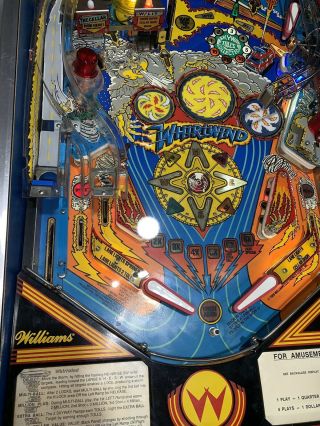 Whirlwind Pinball Machine Williams Coin Op Arcade 1990 LEDs 9