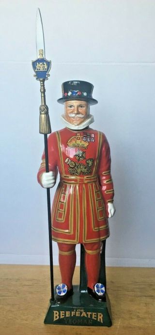 Vintage Beefeater Yeoman Decanter Bar Decor Ceramic London 16 " Hand Painted
