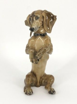 Rosenthal Dachshund Wiener Dog Figurine Prof R Karner 9.  5 "