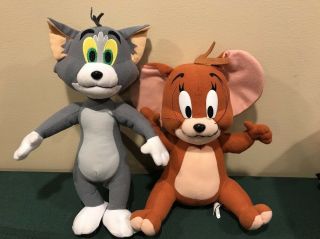 Large Set Of 2 Plush Doll Tom 14 " & Jerry 13 " Stuffed Animals