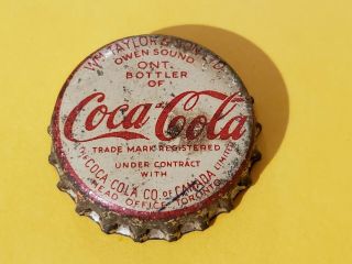 Coca Cola Canada Soda Bottle Cap Crown Coke Beer Old Rare Cork