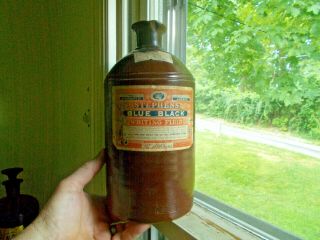 Stephens Ink Emb With Labels Stoneware 1/2 Gallon Jug With Handle Ww1 Label