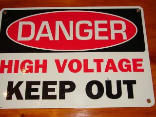 Vintage Danger High Voltage Keep Out Sign Aluminum Sign Man Cave Decor