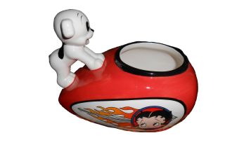 Betty Boop Pudgy Ceramic Motorcycle Gas Tank Mug Vase 5.  5 " L
