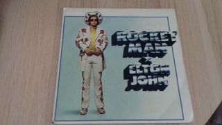 Elton John Rocket Man / Holiday Inn / Goodbye 7 " Vinyl Single Rare Gatefold P/s