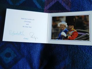 Queen Elizabeth Ii And Prince Philip Rare 2003 Christmas Card