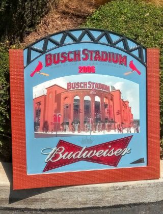 St.  Louis Cardinals World Series Mirror 2006 Busch Stadium Budweiser Sign