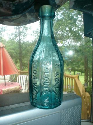Pre - Civil Civil War.  C.  Abel St.  Louis,  Mo 10 Paneled Pontiled Blob Soda Bottle.