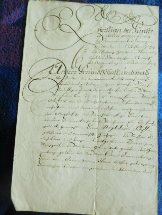King Christian V Of Denmark 1677 Rare Signed Document