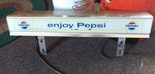 Rare Vintage Pepsi - Cola " Enjoy Pepsi " Lighted Sign.  L@@k