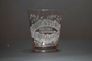 Pre Pro Prohibition Shot John J.  Stump & Co Cumberland,  Md.