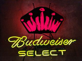 Budweiser Select Opti Neon Led Lighted Beer Sign Bar Light 23 X 30