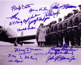 Tuskegee Airmen Reunion Red Tails Autographed Photo W/18 Autos 16/dec