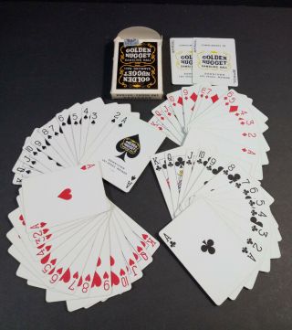 Complete Uncancelled Golden Nugget Casino Playing 54 Cards Black Deck Las Vegas