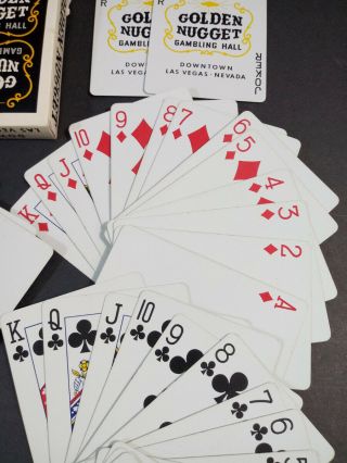 Complete Uncancelled Golden Nugget Casino Playing 54 Cards Black Deck Las Vegas 3