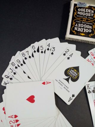 Complete Uncancelled Golden Nugget Casino Playing 54 Cards Black Deck Las Vegas 4