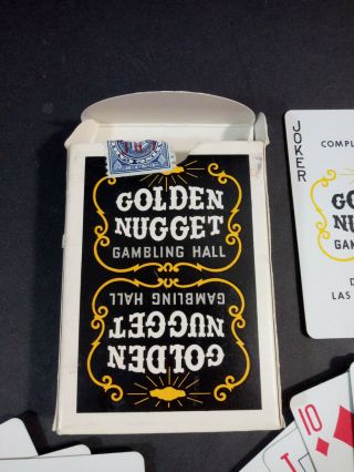 Complete Uncancelled Golden Nugget Casino Playing 54 Cards Black Deck Las Vegas 7