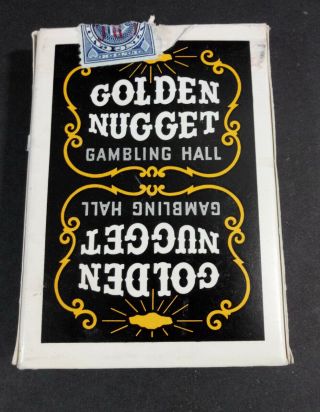 Complete Uncancelled Golden Nugget Casino Playing 54 Cards Black Deck Las Vegas 8
