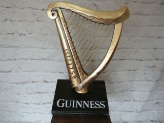 Large Guinness Harp Irish Beer Display Advertising Bar Sign 34 " X 22 " - Man Cave