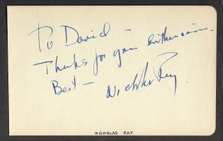 Nicholas Ray (rebel Without A Cause) Hand - Signed Album Page