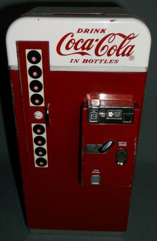 Vintage 1995 Coca Cola Coke Bottle Vending Machine Metal Bank Rare Collectible