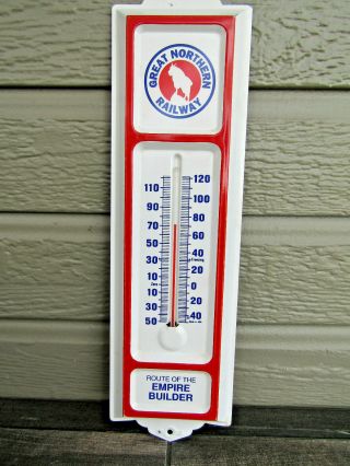 Old Vintage Metal Great Northern Railway Indoor/outdoor Thermometer