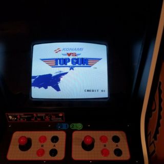 Nintendo Vs Top Gun Arcade Pcb In With Marquee.
