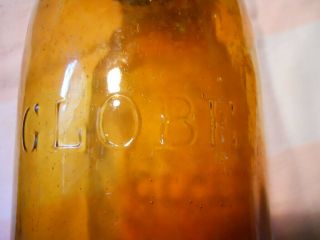 Amber Half Gallon Globe Mason Fruit Canning Jar With Period Wire Bail 3
