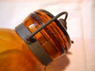 Amber Half Gallon Globe Mason Fruit Canning Jar With Period Wire Bail 4