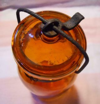 Amber Globe Quart Mason Fruit Canning Jar With Period Wire Bail 3